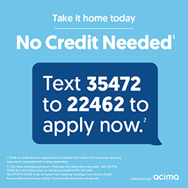 No Credit Needed lease-to-own program with Acima